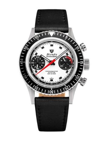 Nivada Grenchen Chronomaster Paul Newman - Inter. Bezel - Manual - Black Leather