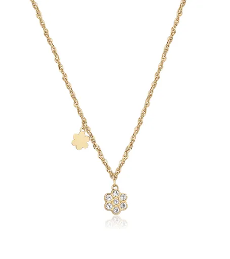 S'Agapõ Slušivý pozlacený náhrdelník s kytičkou Aurora SAR37