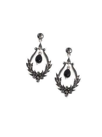 SOHI Fülbevalók 'Cristal'  fekete / ezüst