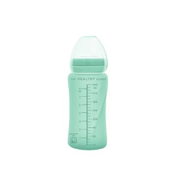 Everyday Baby skleněná láhev s brčkem 240 ml, Mint Green