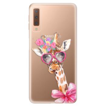 Odolné silikonové pouzdro iSaprio - Lady Giraffe - Samsung Galaxy A7 (2018)