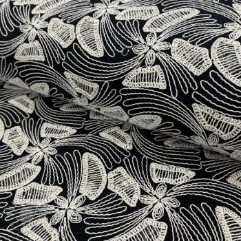 Bavlnená látka EMBROIDERY Amia black