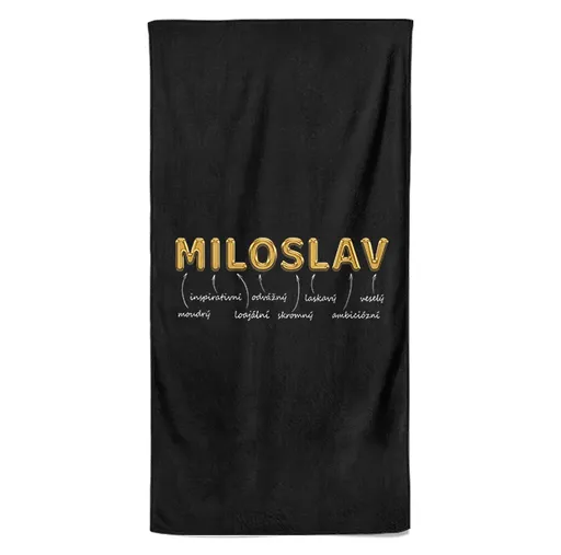 Osuška Mužská jména – GOLD (Jméno: Miloslav, Velikost osušky: 70x140cm)