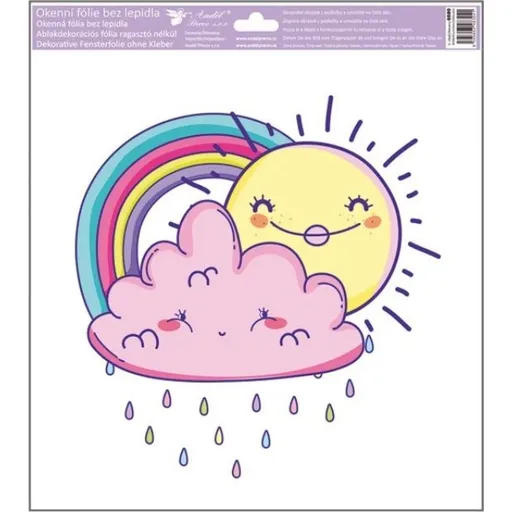Okenní fólie sluníčka 33 x 33,5 cm duha