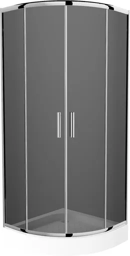 MEXEN/S Rio čtvrtkruhový sprchový kout 70 x 70, grafit, chrom + vanička Rio 863-070-070-01-40-4710