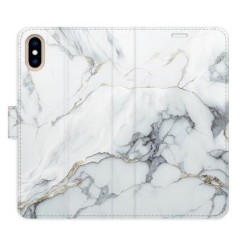 Flipové pouzdro iSaprio - SilverMarble 15 - iPhone X/XS