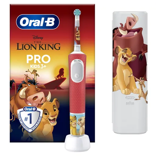 Oral B Elektrický zubní kartáček s cestovním pouzdrem Pro Kids Lví král