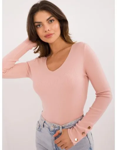 Dámský svetr se zapínáním světle růžový