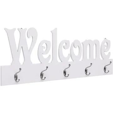 Nástěnný věšák WELCOME bílý 74 × 29,5 cm