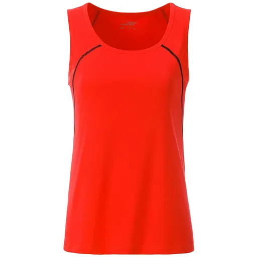 James & Nicholson (Daiber) Dámské funkční tílko JN493 - Jasně oranžová / černá | XS