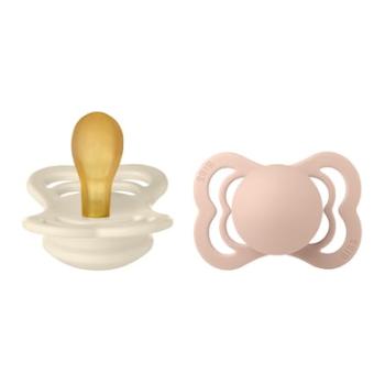 BIBS dudlík Supreme Latex Blush /Ivory 0-6 měsíců, 2 ks.