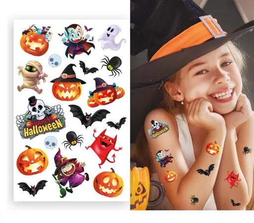Dočasné tetování dětské - Happy Halloween - 19 ks - GUIRCA