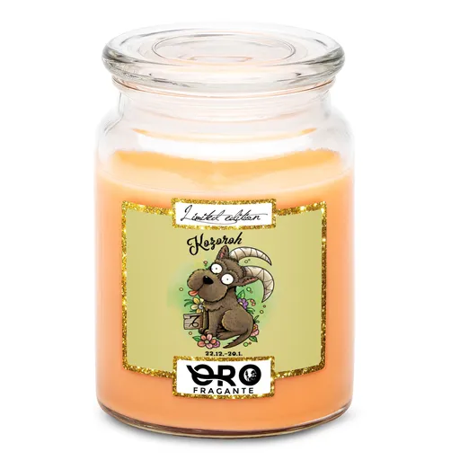 Svíčka Psí znamení – kozoroh (Vůně svíčky: Tropické ovoce)