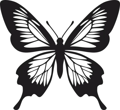 Vsepropejska Motýl dekorace na zeď 6 Rozměr (cm): 38 x 35, Dekor: Černá