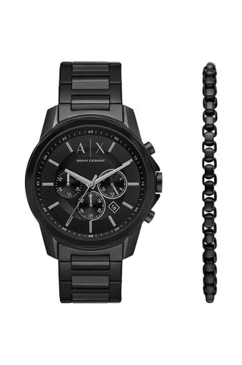 Hodinky Armani Exchange černá barva, AX7153SET