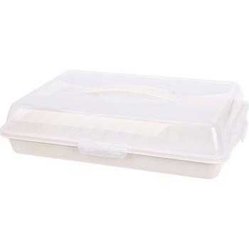 Tavă de servire cu capac EH 44 x 31 x 10 cm, alb, alb