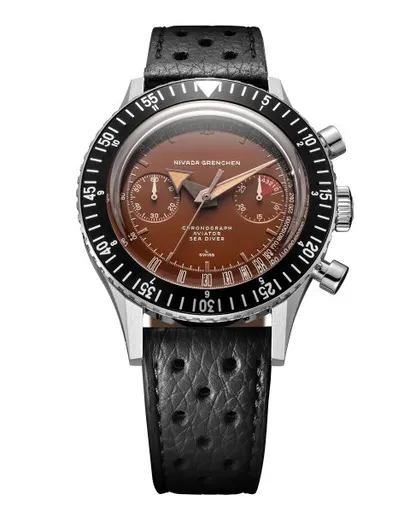 Nivada Grenchen Chronomaster Tropical 41mm - Black Racing Strap