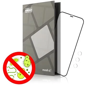 Tempered Glass Protector Antibacterial pro iPhone 12 Pro Max, Černé + sklo na kameru (TGA-IP12PM-BL)