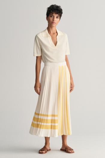 SUKNĚ GANT REG STRIPED PLEATED SKIRT CREAM