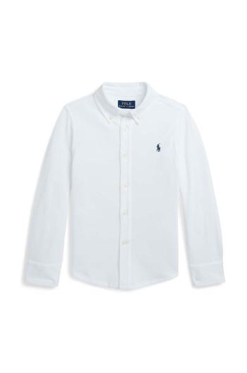 Dětská bavlněná košile Polo Ralph Lauren bílá barva, 322914506002