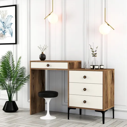 Toaletní stolek Lizbon 554 - Walnut, Cream