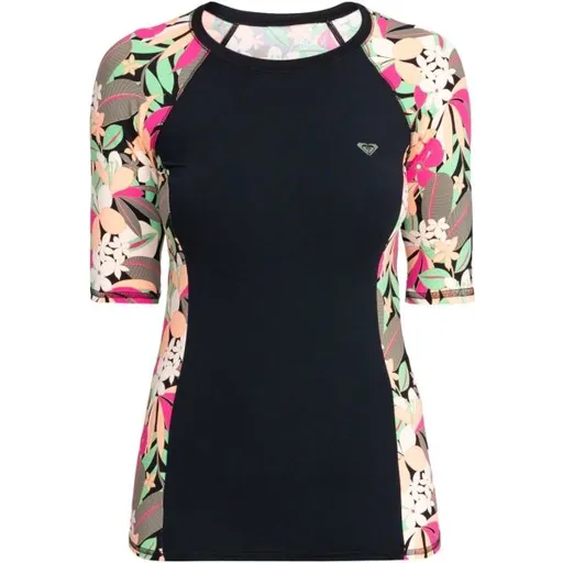 Roxy LYCRA PRINTED Dámské surfovací triko, černá, velikost