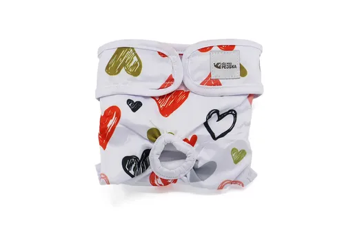 Dusty hárací kalhotky pro psa - vsepropejska.cz Barva: Barevné srdce, Obvod slabin (cm): 44 - 70