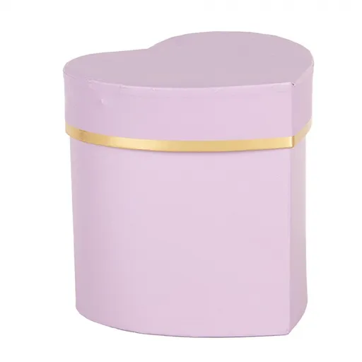 Růžová dárková papírová krabička srdce - 10*10*10 cm 66024PA