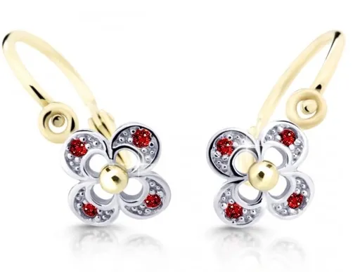 Cutie Jewellery Zlaté dětské náušnice C2200-10-X-1 červená