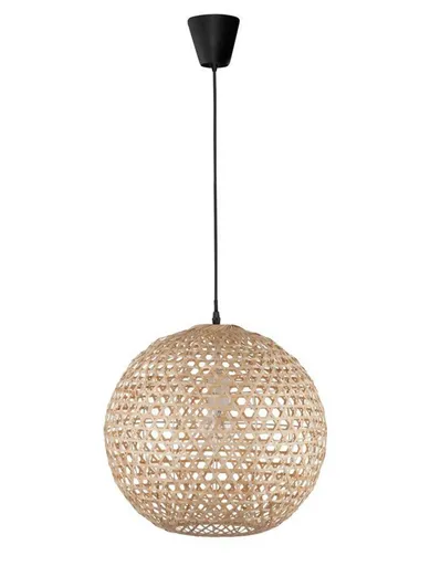 NOVA LUCE závěsné svítidlo MELODY přírodní bambus černý kabel E27 1x12W IP20 bez žárovky 9581501