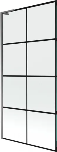 MEXEN/S Next L vanová zástěna FIX 90 x 150, černá vzor, grafit metal 895-090-000-03-77-95