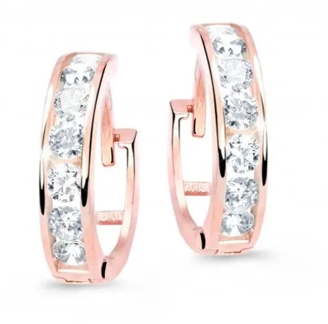 Cutie Diamonds Slušivé dětské náušnice z růžového zlata s brilianty DC3345-10-00-X-4