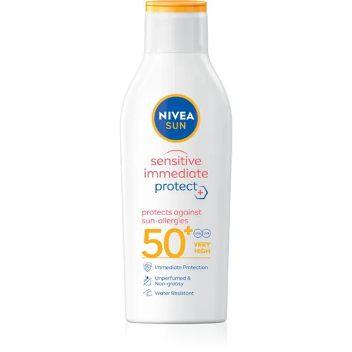 NIVEA SUN Sensitive Immediate mléko na opalování pro citlivou pokožku SPF 50+ 200 ml