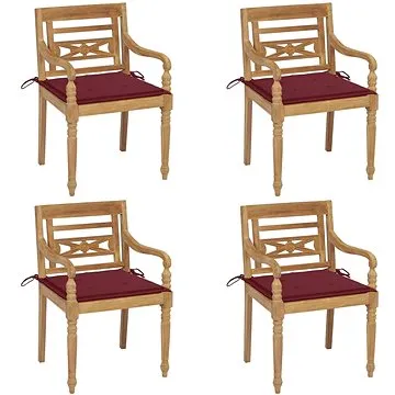 SHUMEE Židle zahradní BATAVIA s poduškami, teak 3073304 - 4ks v balení (3073304)