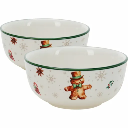 Sada 2 porcelánových misek Gingerbread 500 ml 14 cm