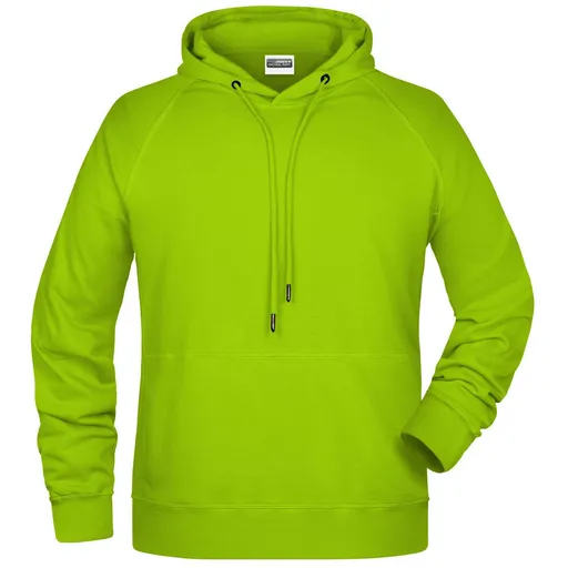 James & Nicholson (Daiber) Pánská mikina s kapucí z biobavlny 8024 - Žlutozelená | 5XL