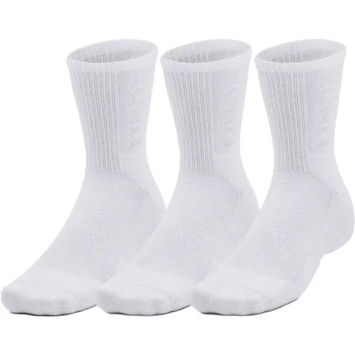 Under Armour 3-MAKER MID-CREW 3PK Unisex ponožky, bílá, velikost
