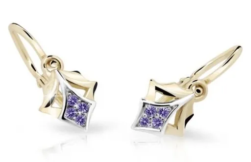 Cutie Jewellery Zlaté dětské náušnice C2220-10-X-1 fialová