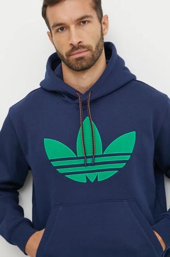 Mikina adidas Originals Hooded Sweat pánská, tmavomodrá barva, s kapucí, s aplikací, JN5968