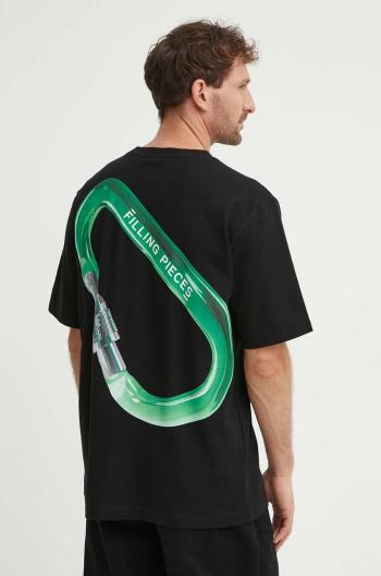 Bavlněné tričko Filling Pieces Carabiner černá barva, s potiskem, 74417051861