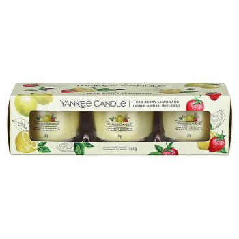 Yankee Candle Sada votivních svíček ve skle Iced Berry Lemonade 3 x 37 g