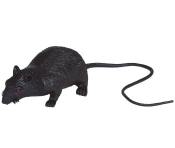Dekoráció - Fekete patkány 15 cm