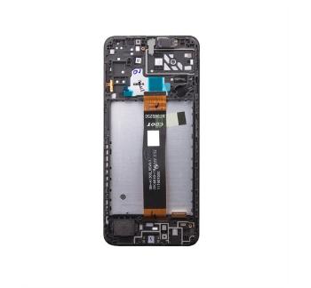 Samsung Galaxy A04s LCD modul kerettel, OEM jellegű, fekete ( A047F )