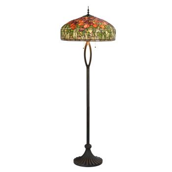 Stojací vitrážová lampa s tulipány Tiffany Amorette – Ø 56 cm E27/max 3*60W 5LL-6041