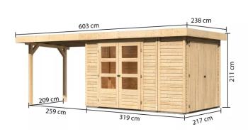 Dřevěný zahradní domek RETOLA 3 Lanitplast 578 cm