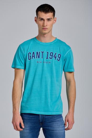 TRIČKO GANT D2. GANT 1949 SS T-SHIRT AQUA GREEN