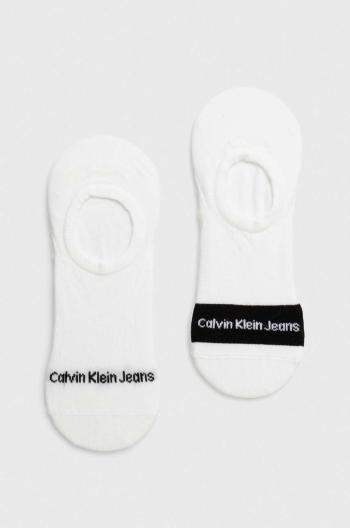 Ponožky Calvin Klein Jeans 2-pak pánske, biela farba, 701227459