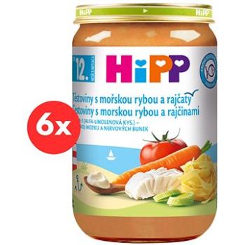 HiPP Jemné těstoviny s mořskou rybou a rajčaty - 6× 220 g (4062300436459)