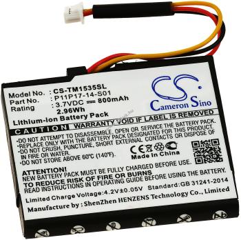 Helyettesítő GPS navigáció akku TomTom VIA 1535, VIA 1535TM