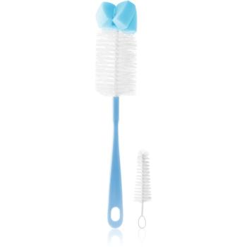 BabyOno Take Care Brush for Bottles and Teats with Mini Brush & Sponge Tip kartáč na čištění Blue 2 ks